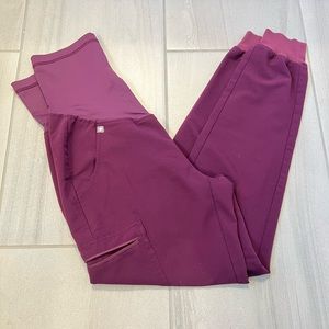 FIGS Maternity Deep Purple Zamora XS Scrub Pants